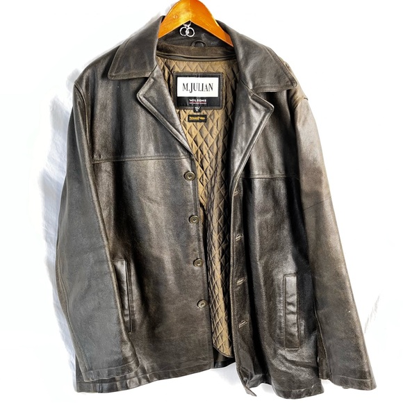 Wilsons Leather M Julian Vintage Men XL Leather Jacket Brown Quilted Lining Vest - Picture 11 of 16